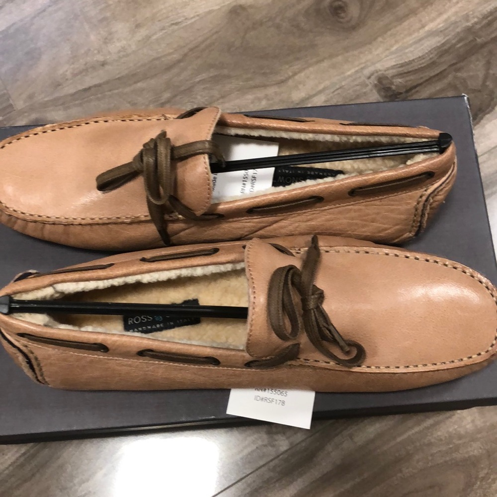 🔥🔥GENUINE SHEARLING ROSS AND SNOW Davide Italian driving shoe. - Picture 16 of 16